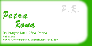 petra rona business card